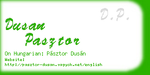 dusan pasztor business card