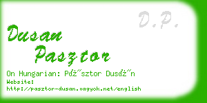 dusan pasztor business card